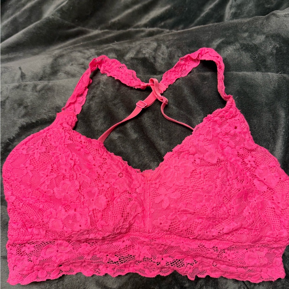 No Boundaries Hot Pink Lace Bralette